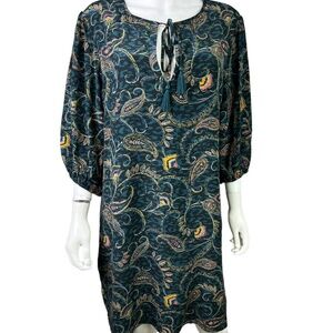 Johnny Was Jade Dress Shift Paisley 100% Silk Marzanna Floral Lined Size XL